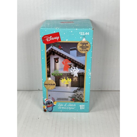 Disney Stitch Christmas Whirl-a-Motion LED Light Show Projector NEW - Picture 1 of 2